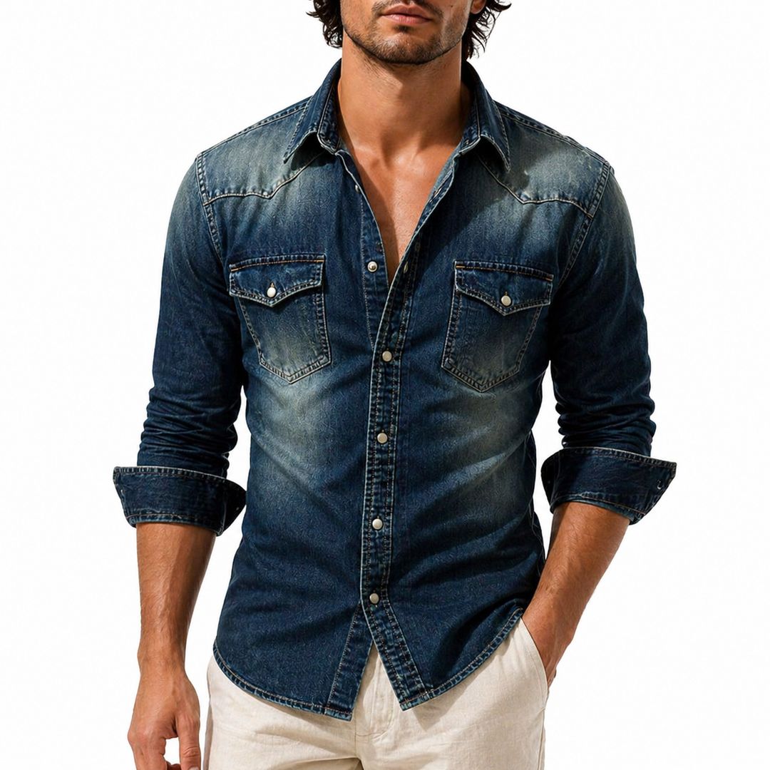Camicia Casual Da Uomo a Maniche Lunghe | Con Tasche Sul Petto