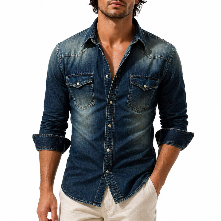 Camicia Casual Da Uomo a Maniche Lunghe | Con Tasche Sul Petto