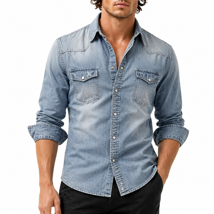 Camicia Casual Da Uomo a Maniche Lunghe | Con Tasche Sul Petto