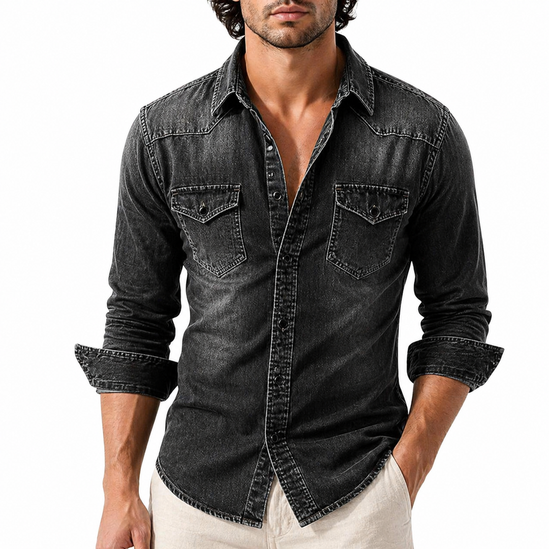 Camicia Casual Da Uomo a Maniche Lunghe | Con Tasche Sul Petto