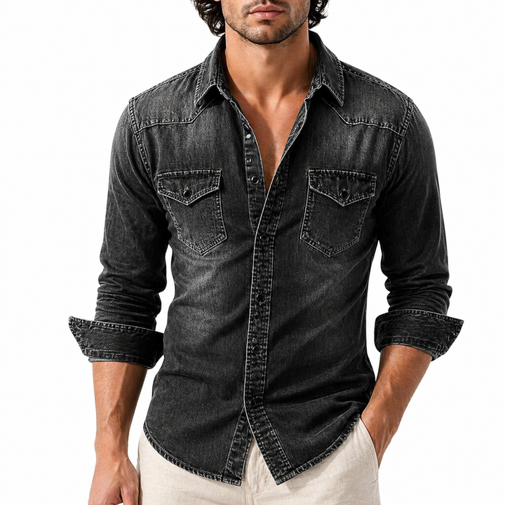 Camicia Casual Da Uomo a Maniche Lunghe | Con Tasche Sul Petto