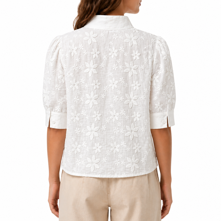 Da Donna Casual Bianca Camicetta | Maniche Corte