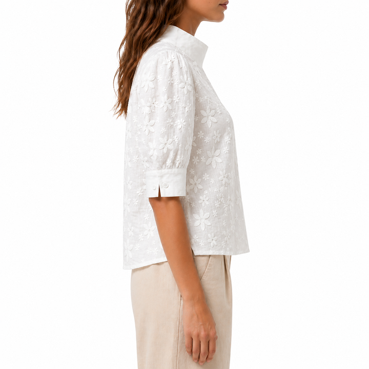 Da Donna Casual Bianca Camicetta | Maniche Corte