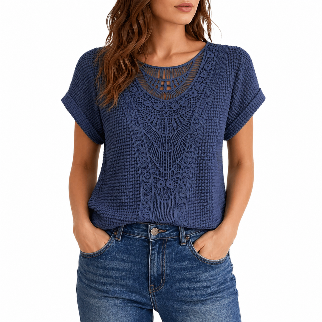 Da Donna Boho Estiva Camicetta | Maniche Corte