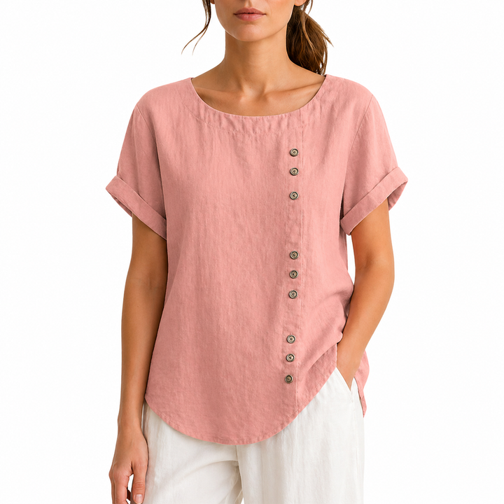 Da Donna Casual Collo Tondo Camicetta | Maniche Corte