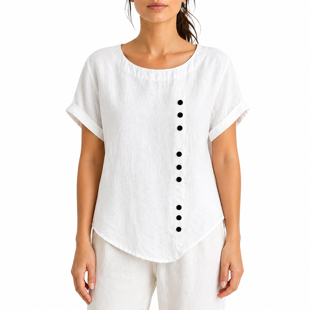 Da Donna Casual Collo Tondo Camicetta | Maniche Corte