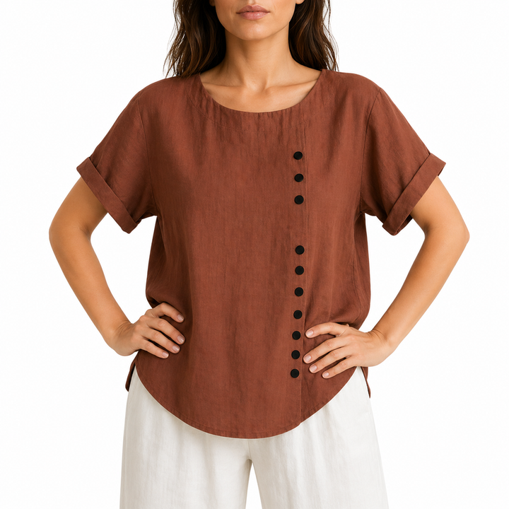 Da Donna Casual Collo Tondo Camicetta | Maniche Corte