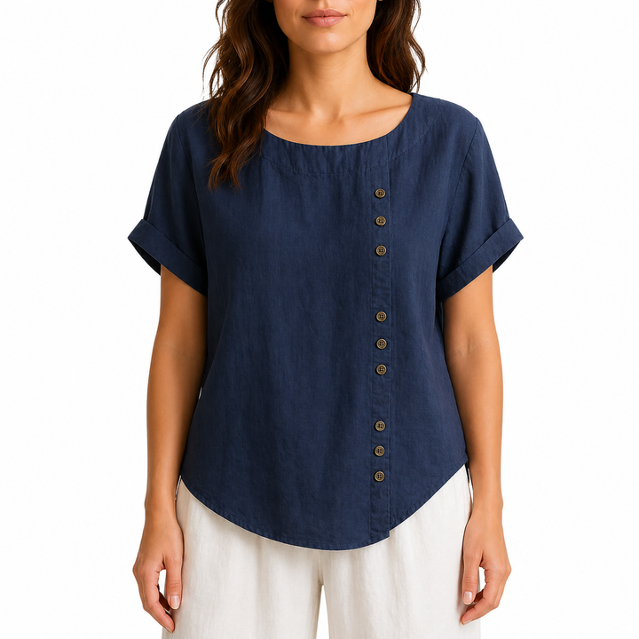 Da Donna Casual Collo Tondo Camicetta | Maniche Corte