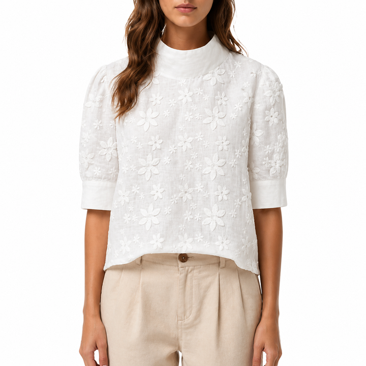 Da Donna Casual Bianca Camicetta | Maniche Corte
