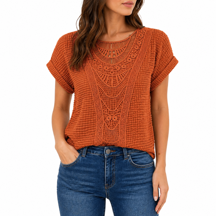 Da Donna Boho Estiva Camicetta | Maniche Corte