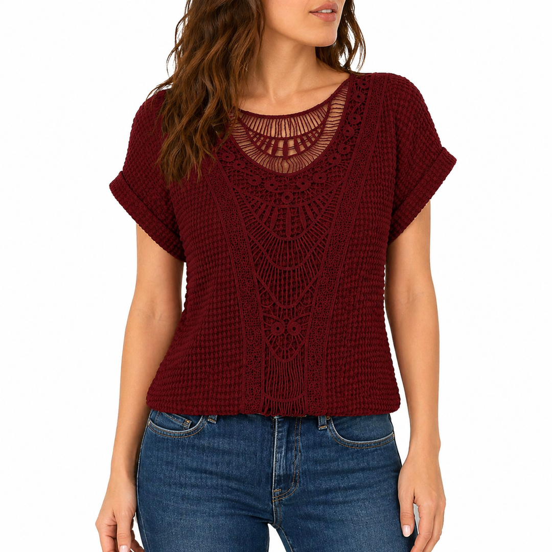 Da Donna Boho Estiva Camicetta | Maniche Corte