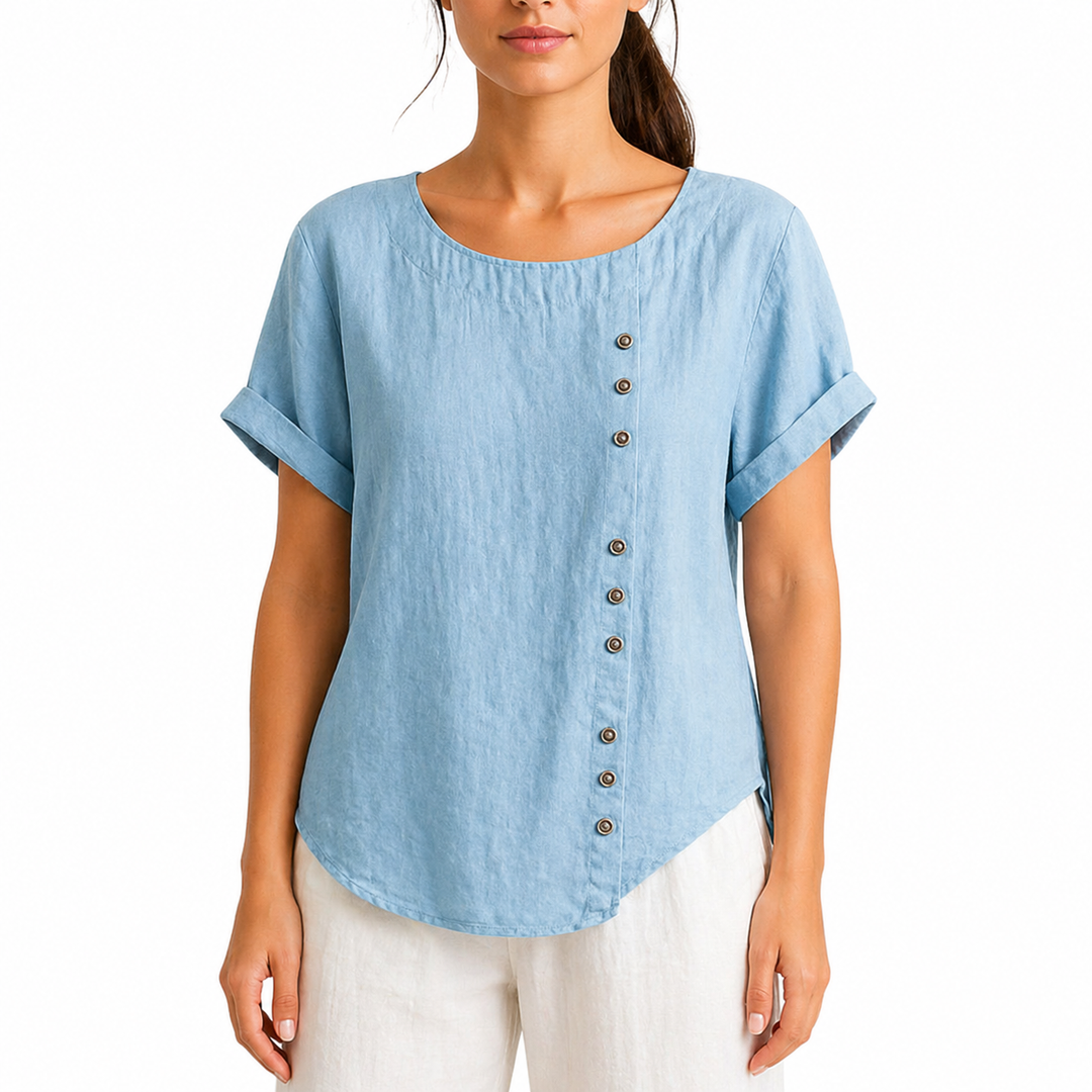 Da Donna Casual Collo Tondo Camicetta | Maniche Corte