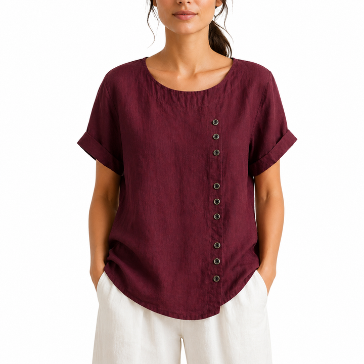 Da Donna Casual Collo Tondo Camicetta | Maniche Corte