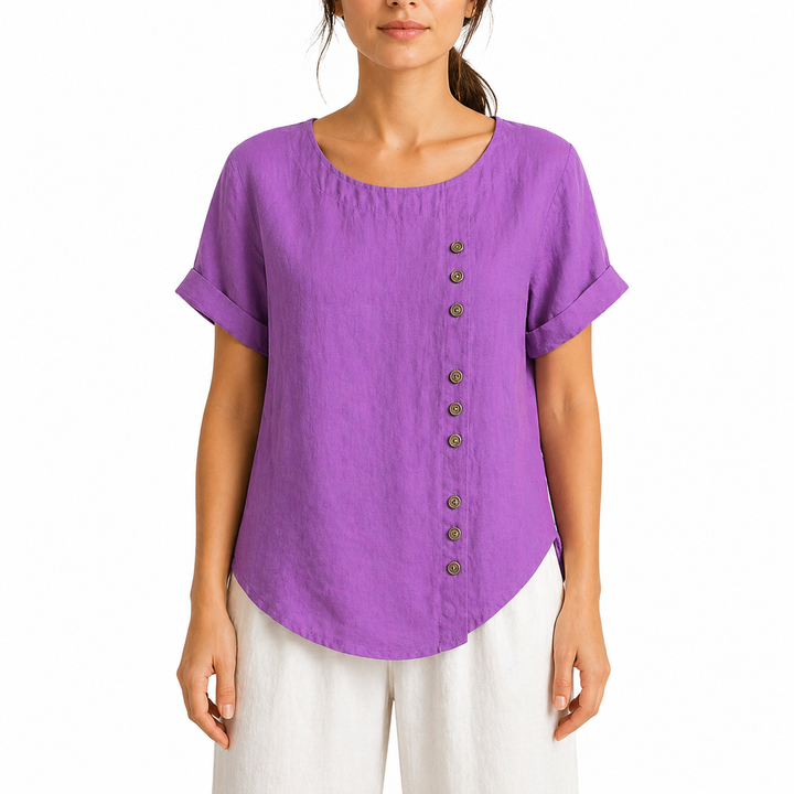 Da Donna Casual Collo Tondo Camicetta | Maniche Corte
