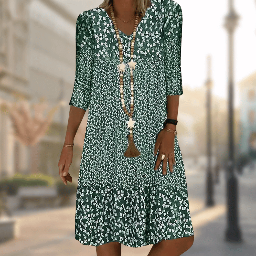 Vintage Mini Dress with V-Neck for Women