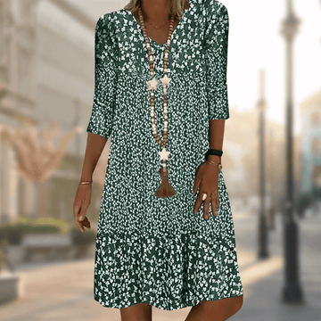 Vintage Mini Dress with V-Neck for Women