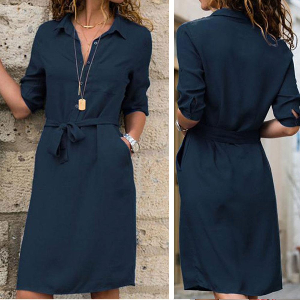 Casual Mini Wrap Shirt Dress for Women | Lightweight Everyday Style