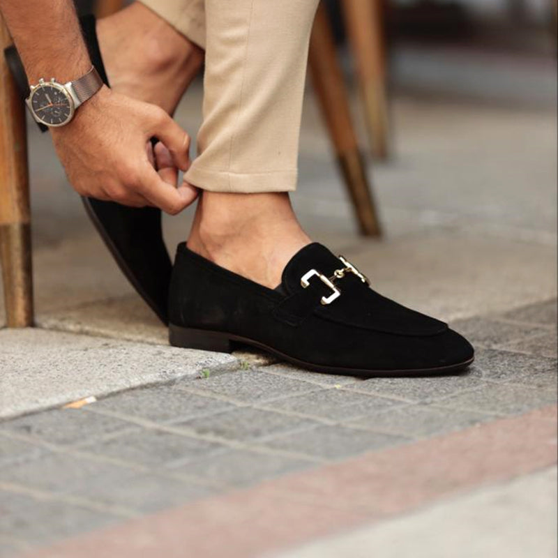 Men's Metal Buckle Loafers | Flat