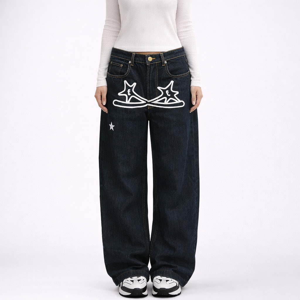 Jeans Boyfriend con Logo per Donna