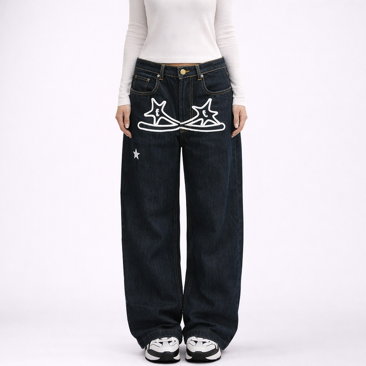 Jeans Boyfriend con Logo per Donna