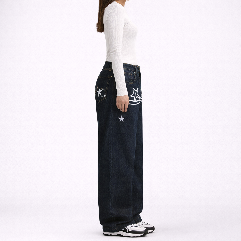 Jeans Boyfriend con Logo per Donna