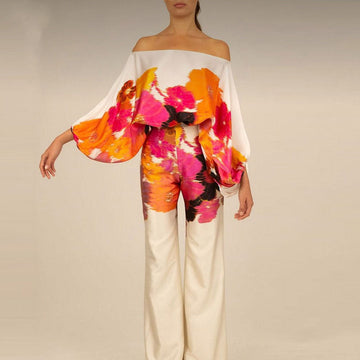 Stylish One-Shoulder Printed Two-Piece Set for Women