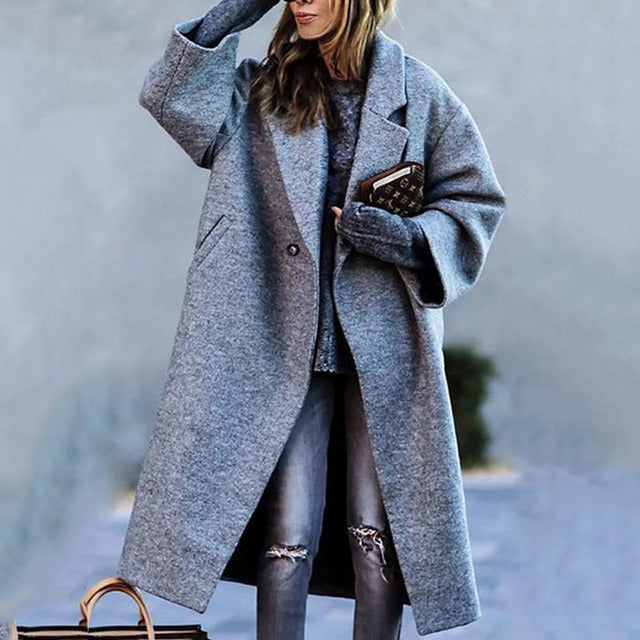 Casual Long Fall Coat for Women | Warm Autumn Outerwear