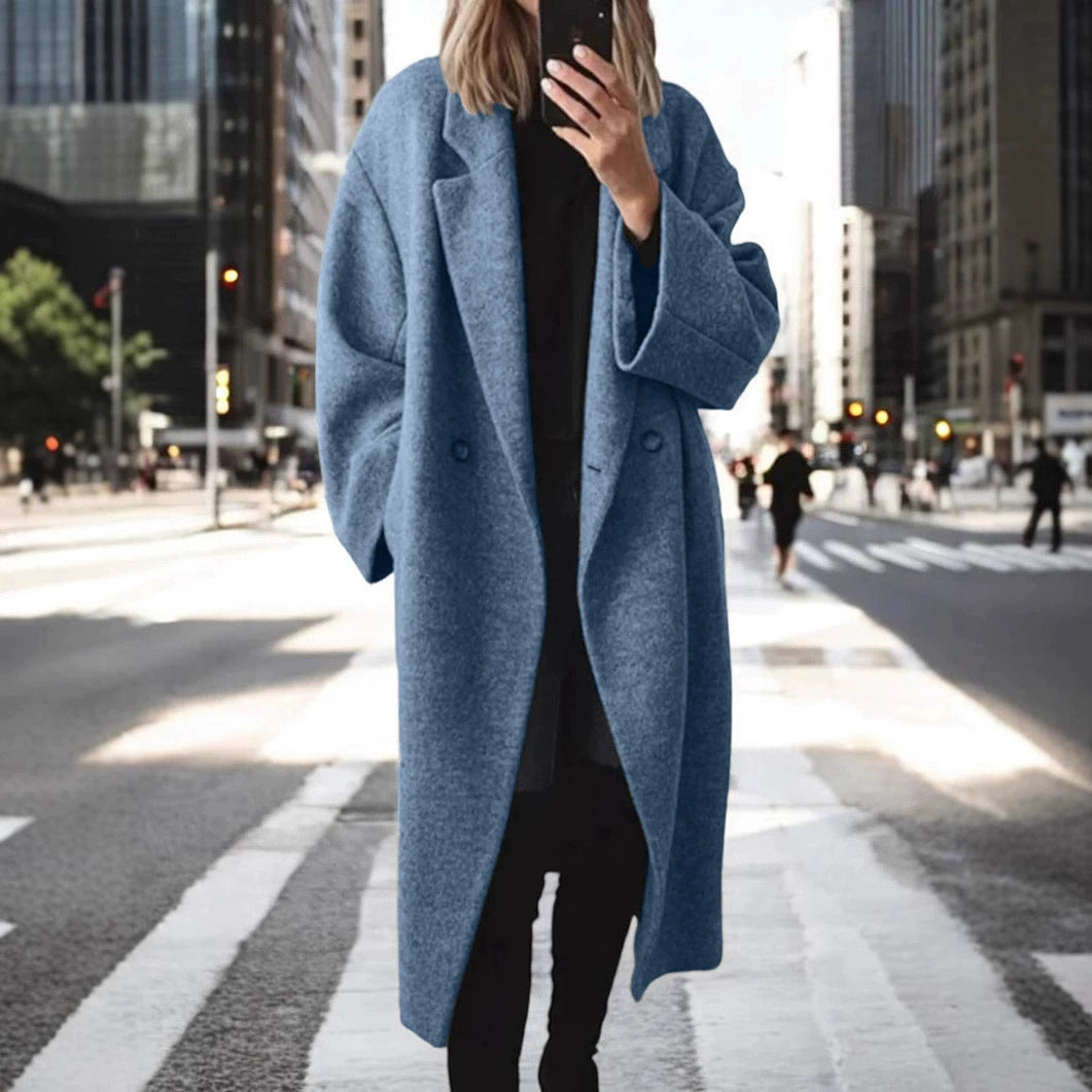 Women's Loose Woolen Cloth Coat | Long