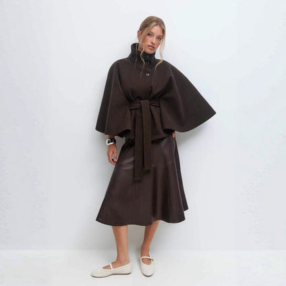 Women's High Collar Coat | Wide Sleeves