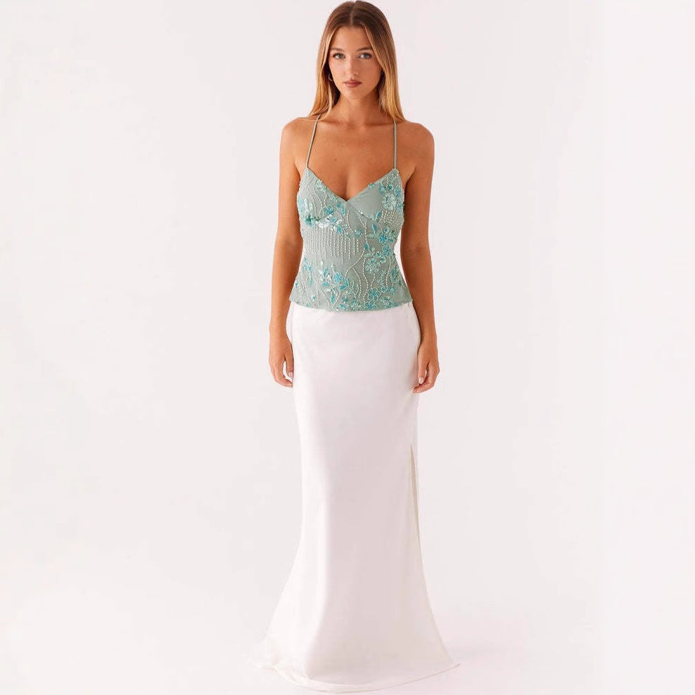 Floral Lace Cami Top with Spaghetti Straps for Women - Nadia