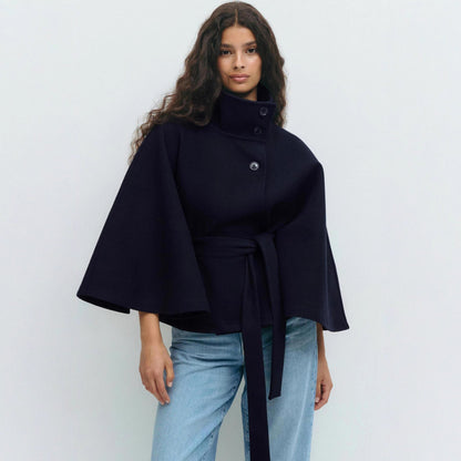 Women's High Collar Coat | Wide Sleeves