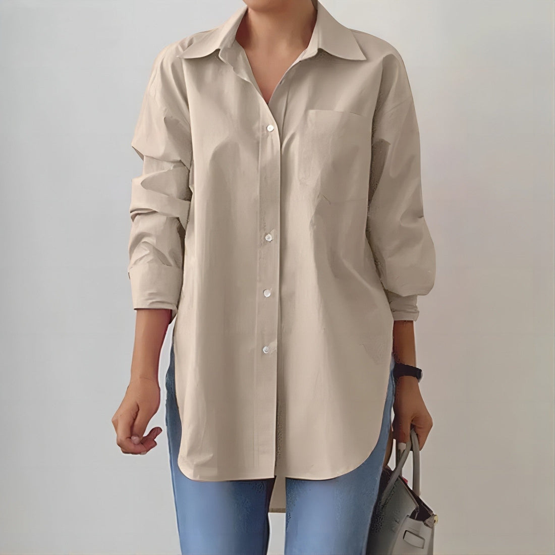 Women’s Oversized Button Up Shirt with Long Sleeves