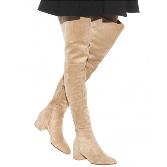Women's Block Heel Knee High Boots | Suede