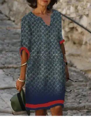 Casual Graphic Mini Dress for Women – Summer Comfort