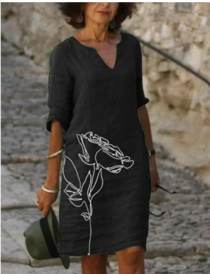Casual Graphic Mini Dress for Women – Summer Comfort