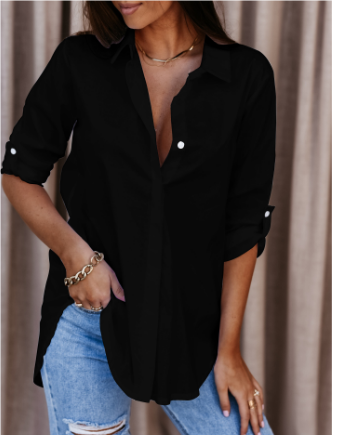 Casual Long Sleeve Summer Blouse for Women | Relaxed Fit Style