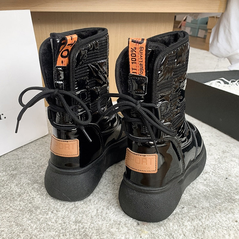 Waterproof Warm Ankle Boots for Women with Cozy Lining