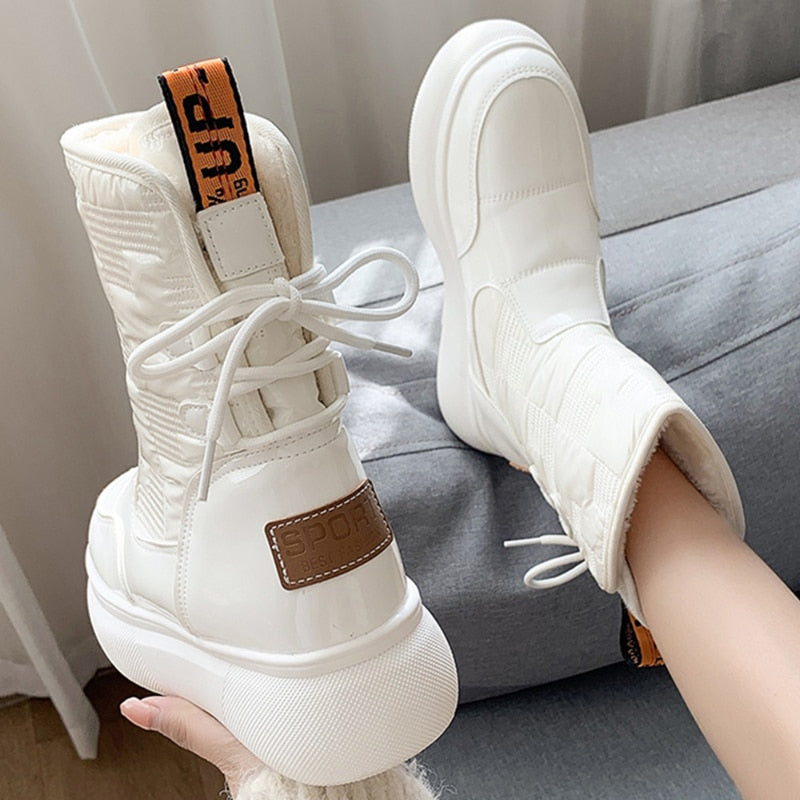 Waterproof Warm Ankle Boots for Women with Cozy Lining