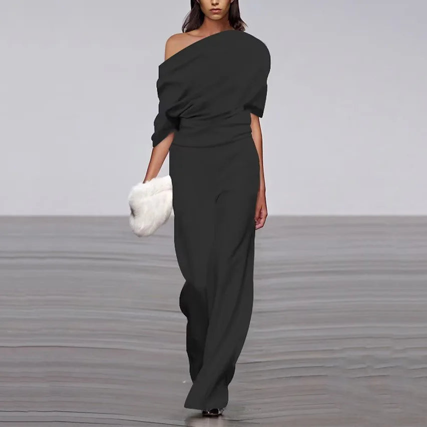 Casual One Piece Jumpsuit with Single Breasted Neckline for Women