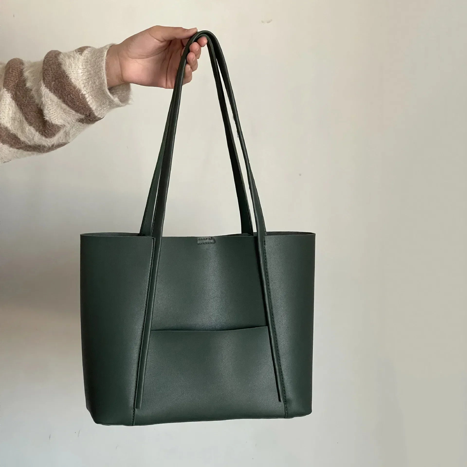 Women’s Leather Tote Bag with Top Handle Large Capacity
