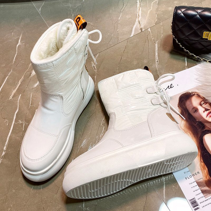 Waterproof Warm Ankle Boots for Women with Cozy Lining