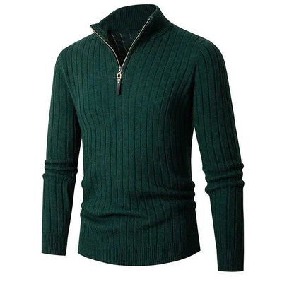Men's High Collar Sweater | Half Zip