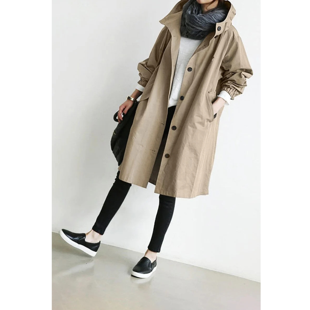 Waterproof Long Winter Trench Coat for Women