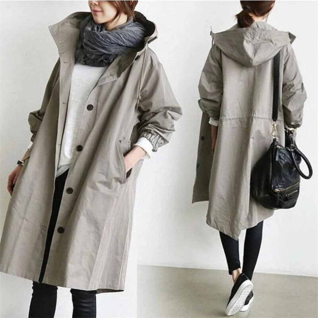 Waterproof Long Winter Trench Coat for Women