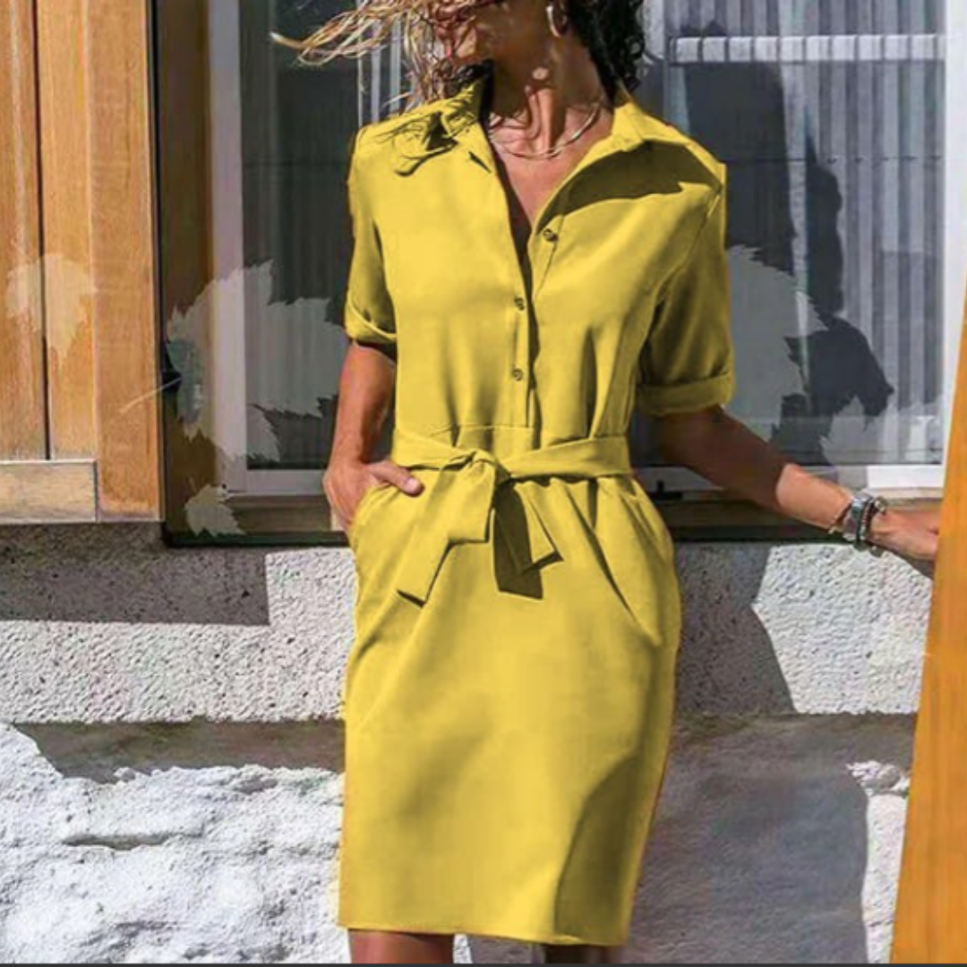 Casual Mini Wrap Shirt Dress for Women | Lightweight Everyday Style