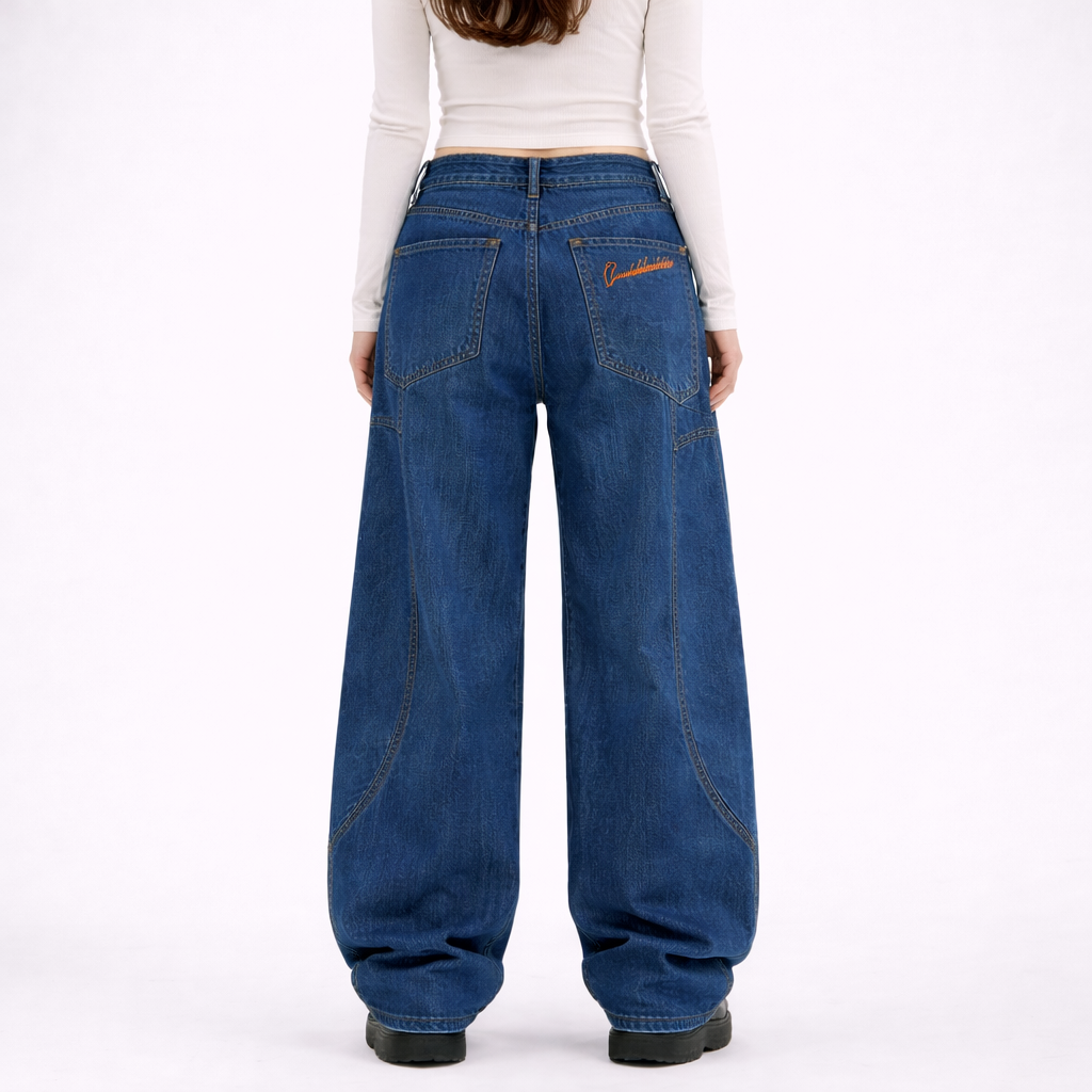Jeans Boyfriend con Ampia Tasca per Donna