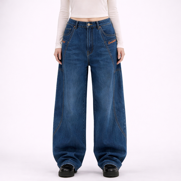 Jeans Boyfriend con Ampia Tasca per Donna