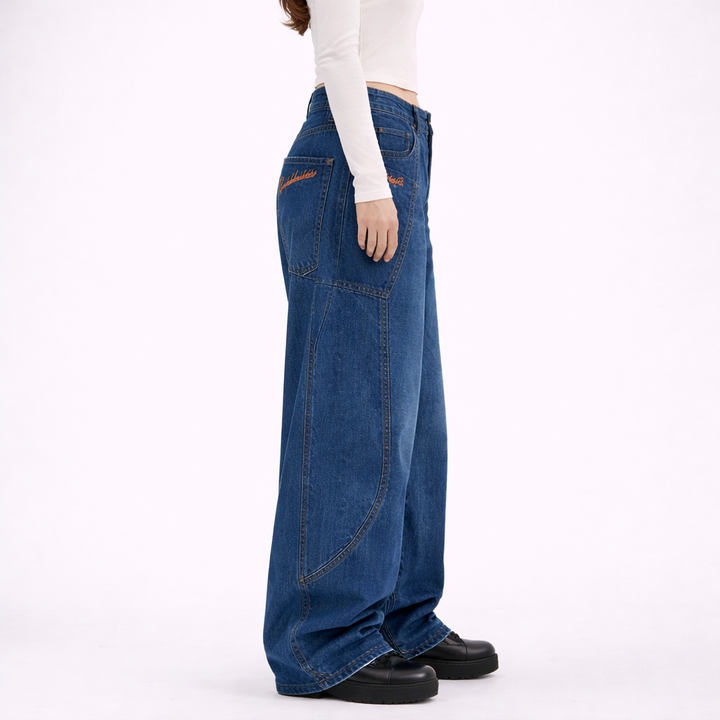 Jeans Boyfriend con Ampia Tasca per Donna