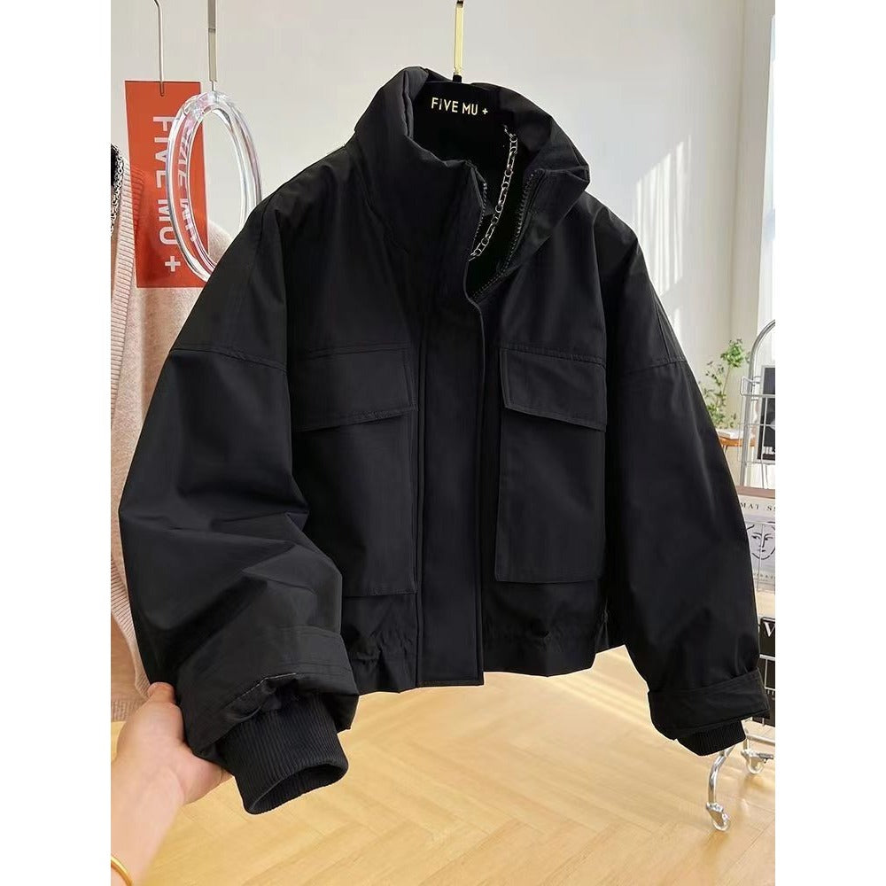 Puffer Jacket with High Collar for Women - Francesca