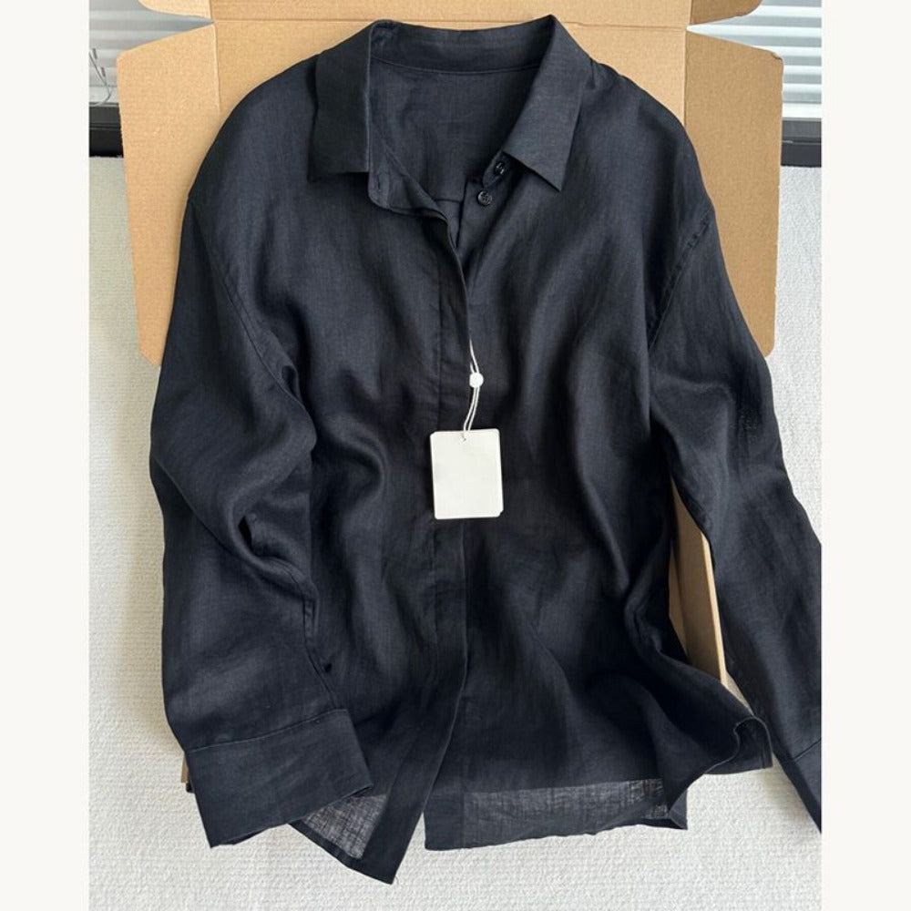Linen Button-Down Shirt for Women - Ottavia